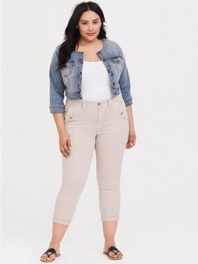 NWT torrid Cropped Twill Military Pant - Stone Wash size 22